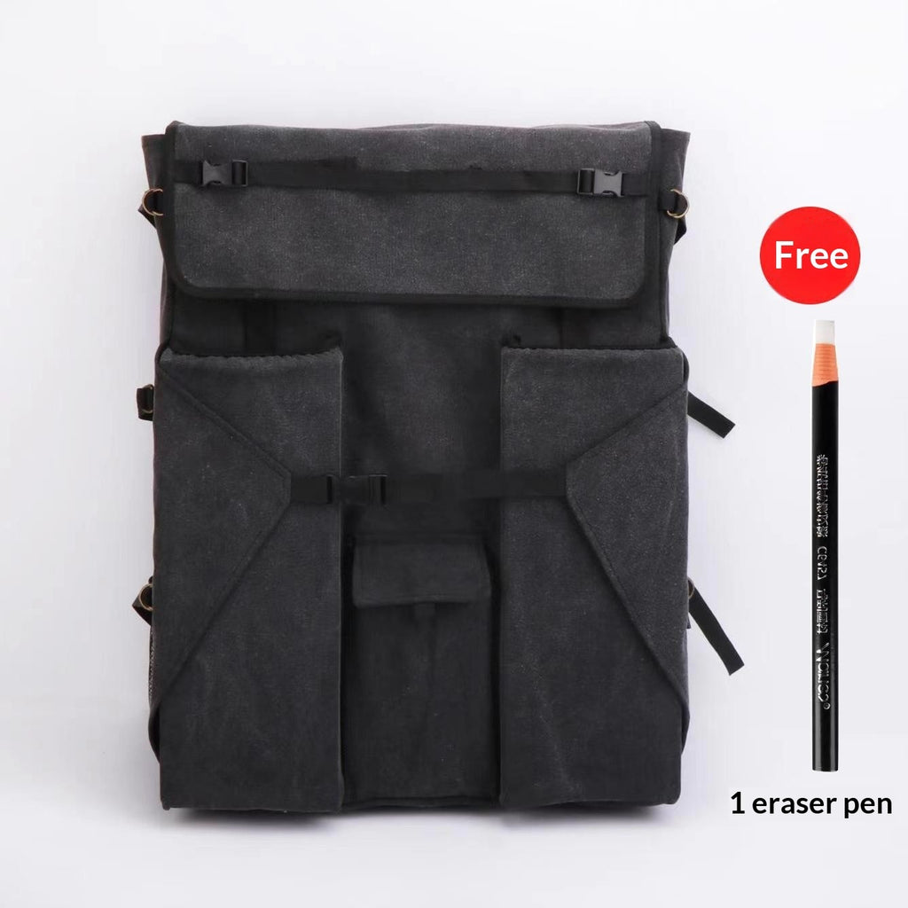 Sarah Express Large Canvas Art Drawing Backpack Black
