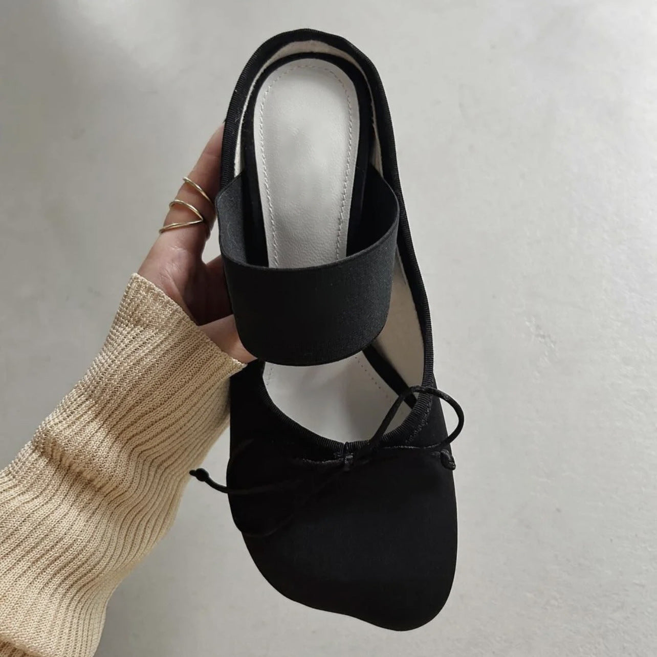 Sarah Express Satin Mary Jane Chunky Heel Flats