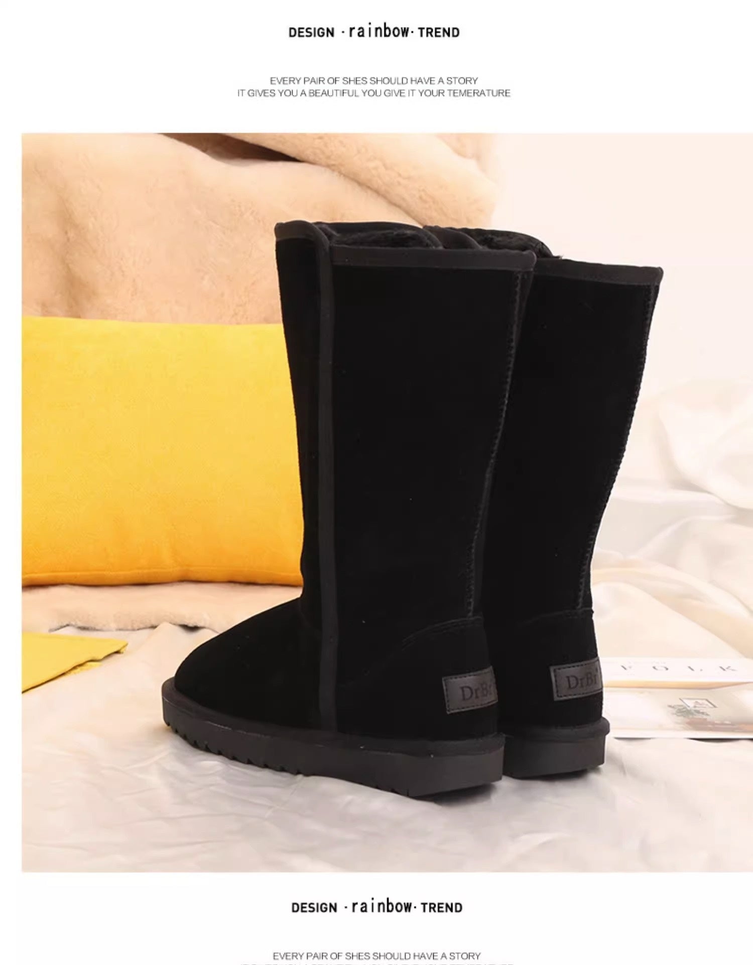 Sarah Express Fleece-Lined Suede Winter Boots Side Zipper