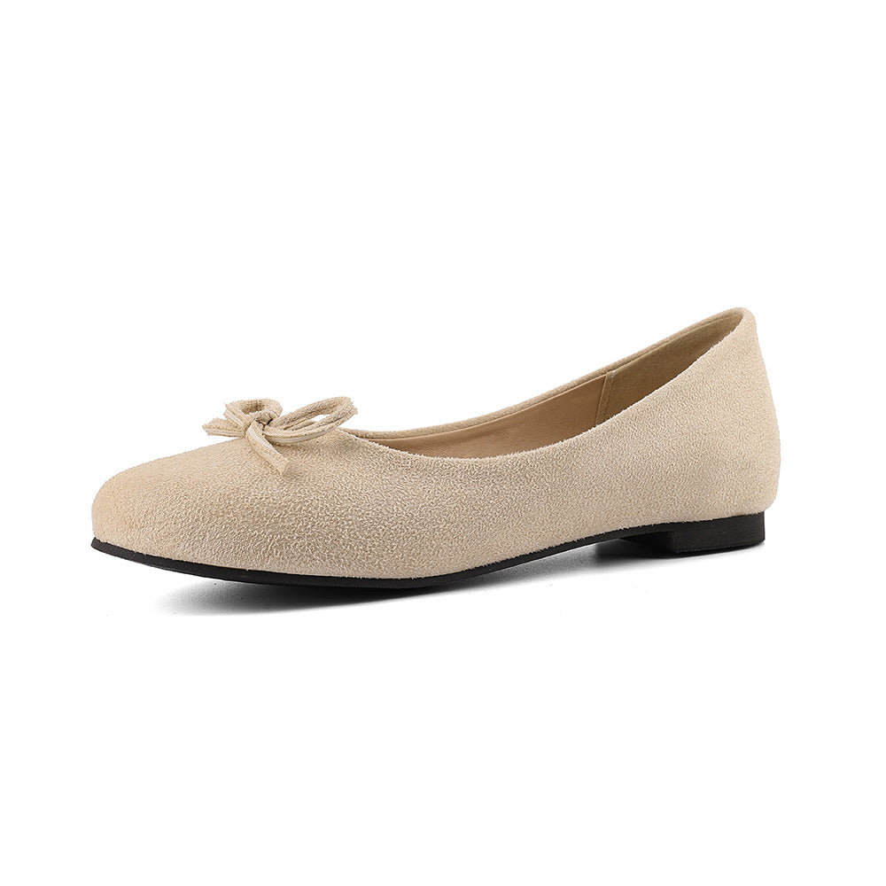 Sarah Express Round Toe Low Heel Dress Pumps Matte Beige
