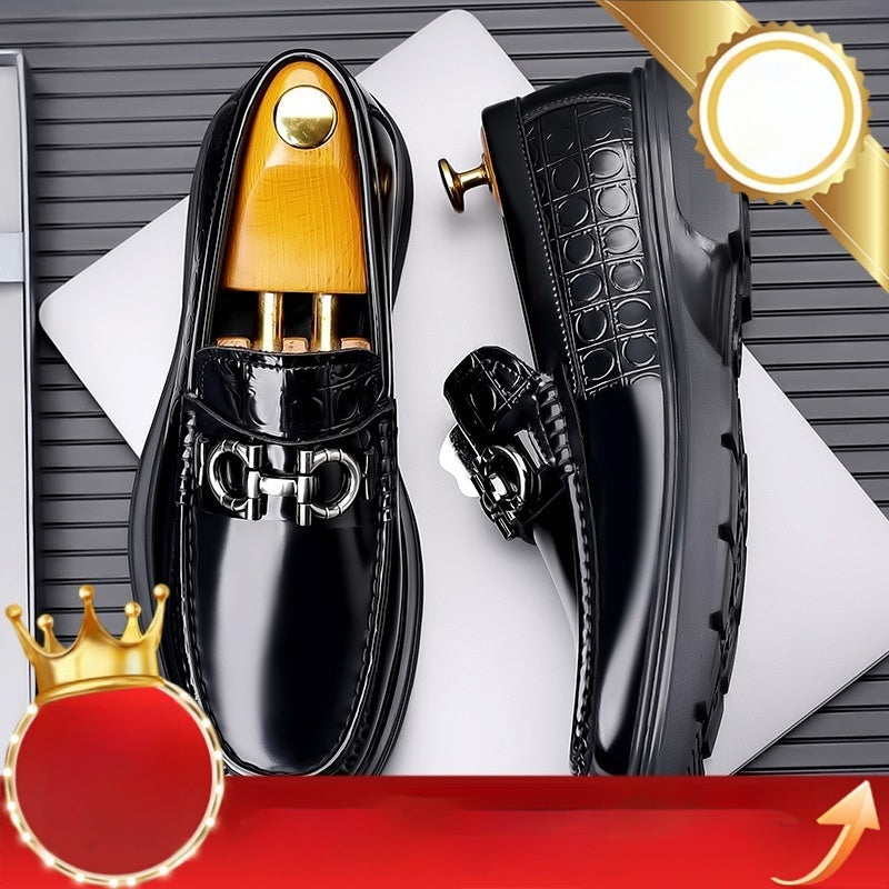 Sarah Express Men's Retro Platform Business Loafers Black Upgrade