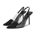 Sarah Express Transparent Pointed Toe Stiletto Heels Black