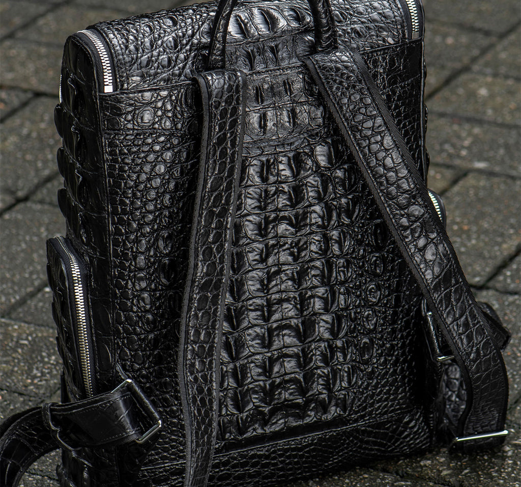 Sarah Express Crocodile Texture Handmade Business Travel Backpack