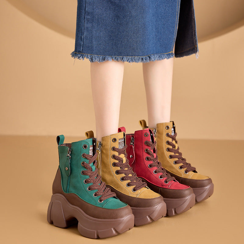 Sarah Express Retro Wedge Casual Short Boots