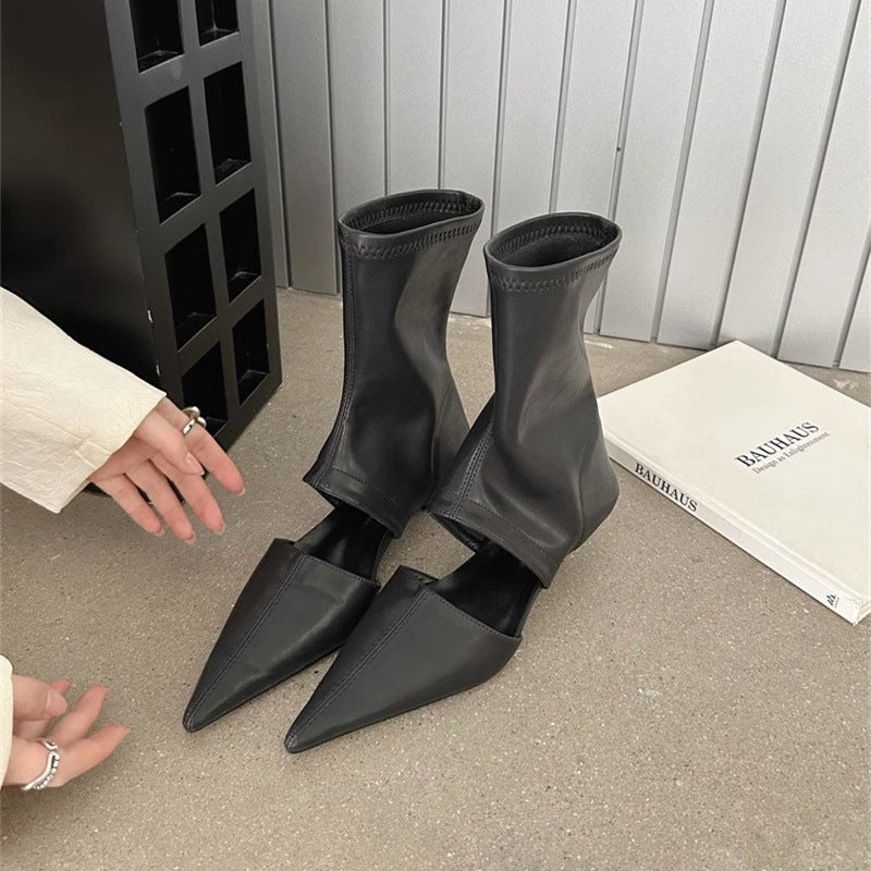 Sarah Express French Style Pointed Toe Stiletto Boots