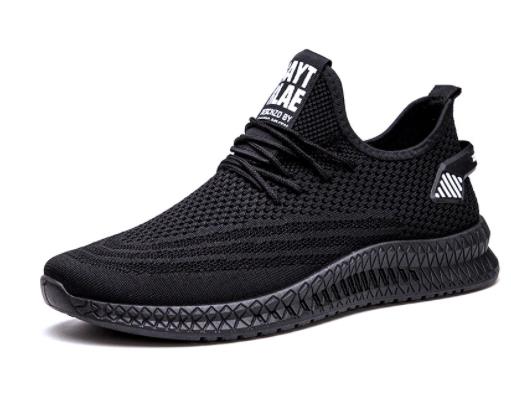 Sarah Express Men's Lightweight Breathable Mesh Sneakers Black