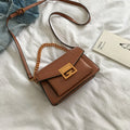 Sarah Express Structured Chain Shoulder Bag Brown