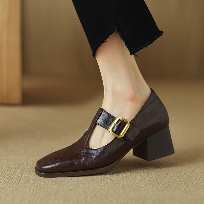 Sarah Express Retro Square Toe Mary Jane Pumps