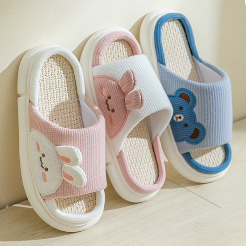 Sarah Express Unisex Rabbit Linen House Slippers