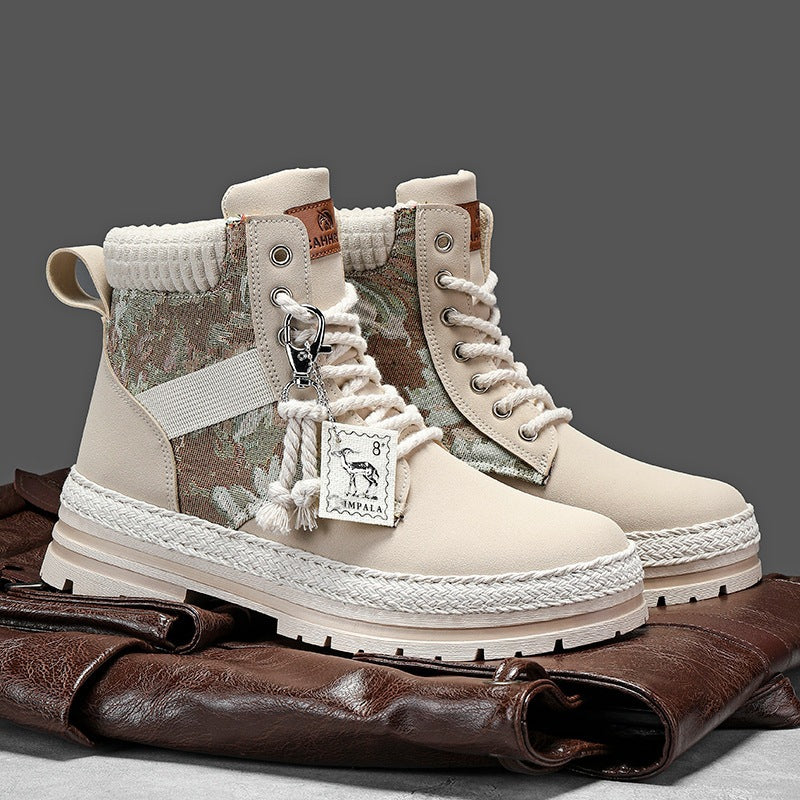 Sarah Express Men's British Style High-Top Casual Boots