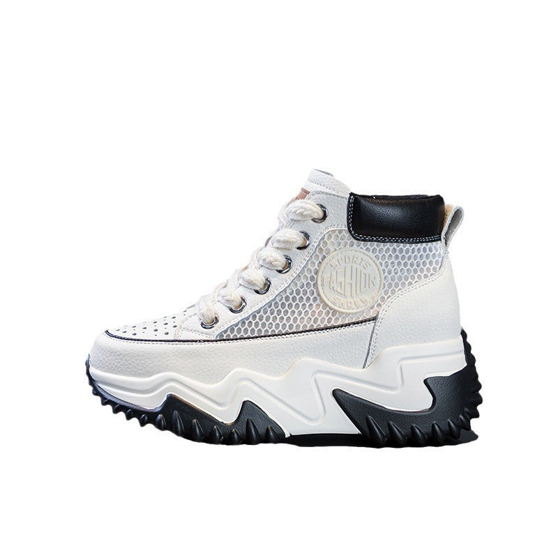 Sarah Express High-Top Wedge Sneakers with Perforated Detail
