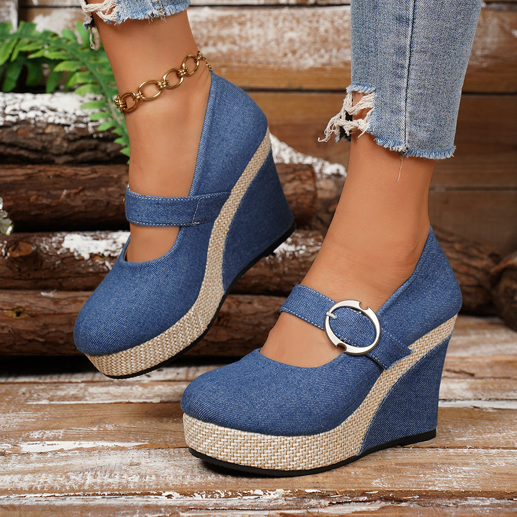 Womens Large-size Platform Wedge Thick-soled Pumps – product detail