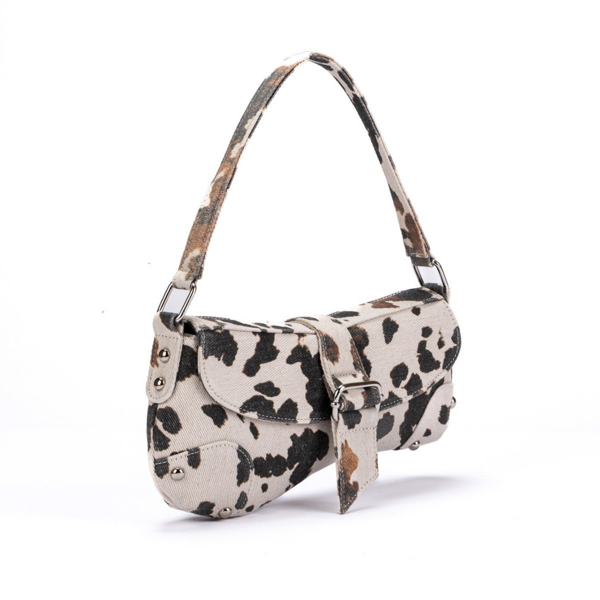 Sarah Express Distressed Canvas Animal Print Underarm Bag