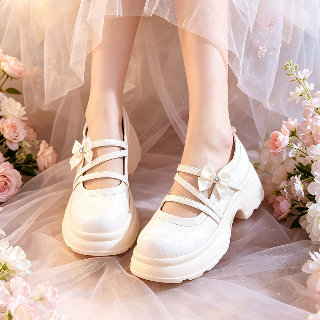Sarah Express Bow Platform Mary Jane Pumps