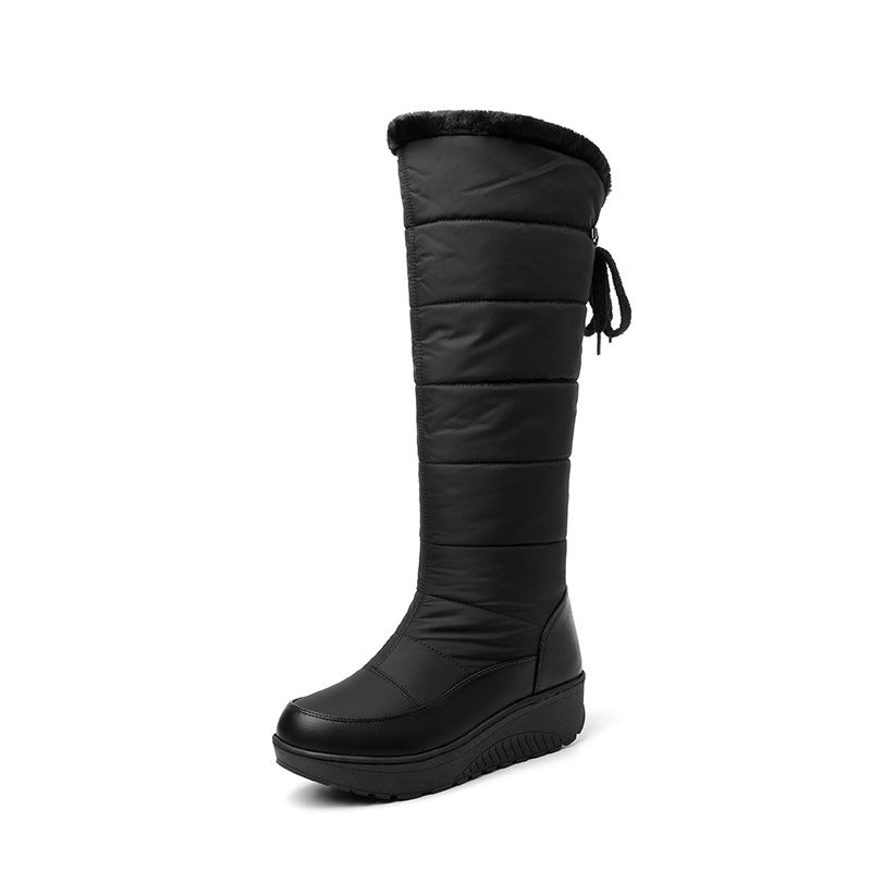 Sarah Express Women's Wedge Heel High-Top Snow Boots Black