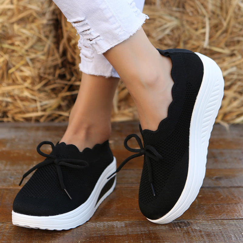 Sarah Express Women's Breathable Mesh Platform Sneakers