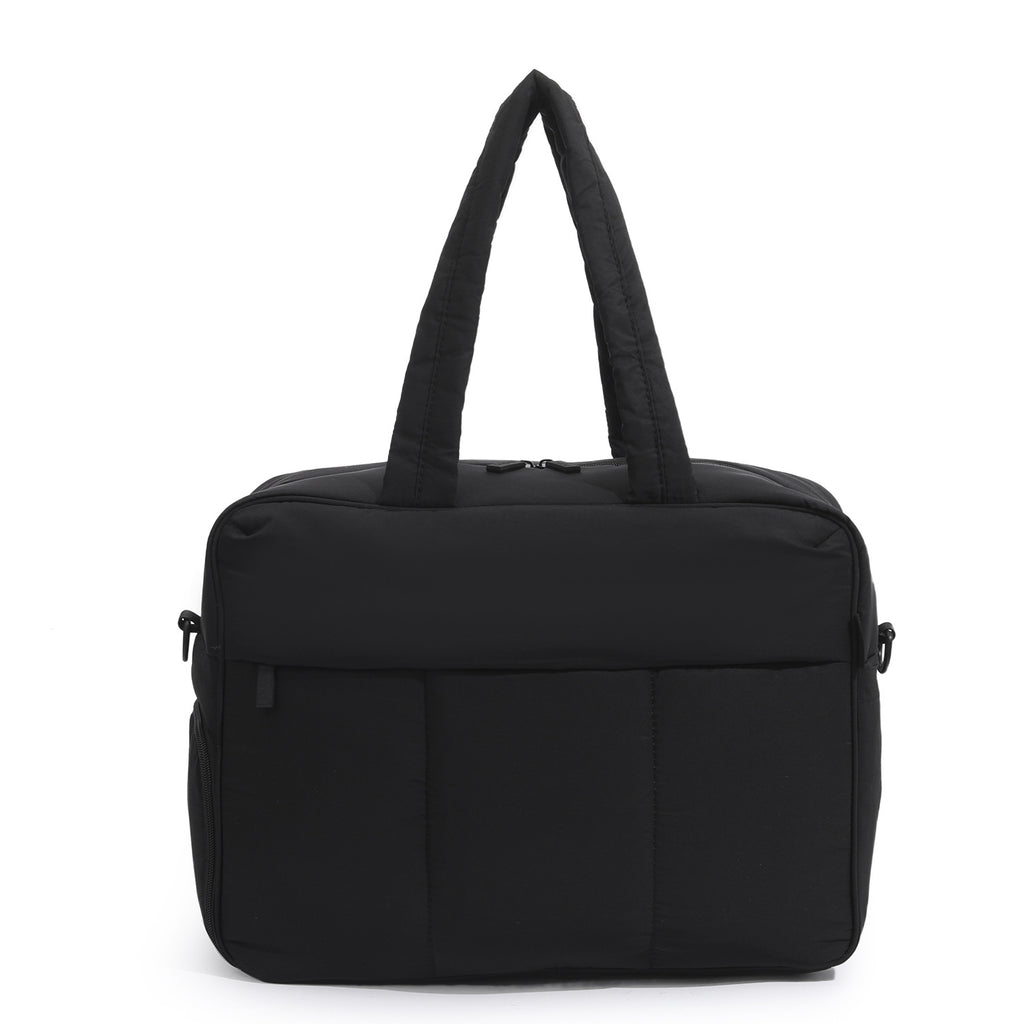 Sarah Express Nylon Travel Duffle With Shoe Compartment Black