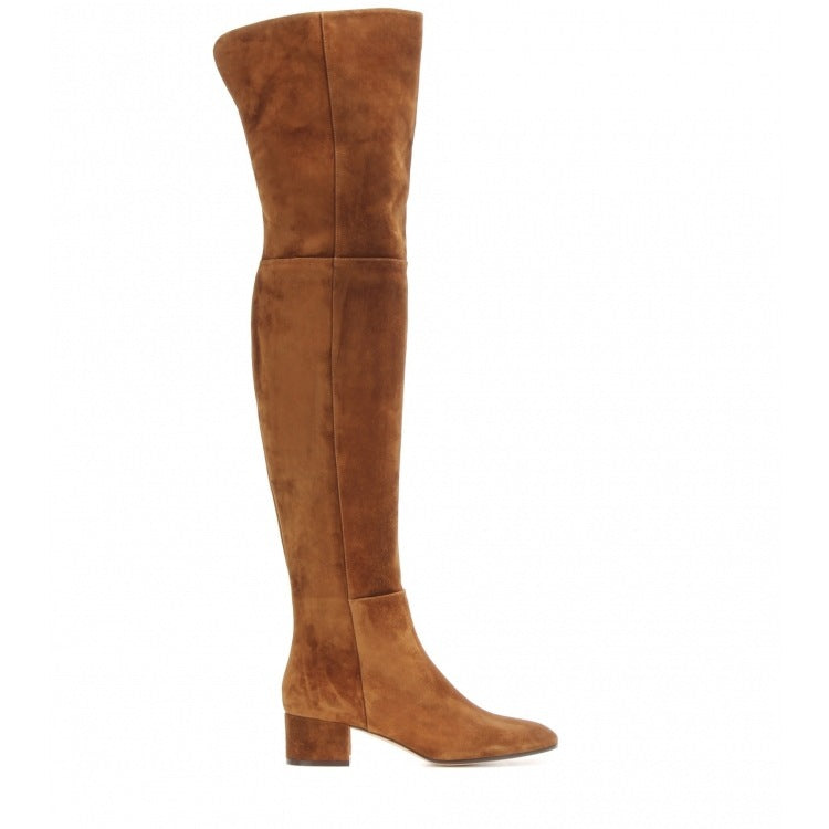Sarah Express Suede Over The Knee Flat Boots