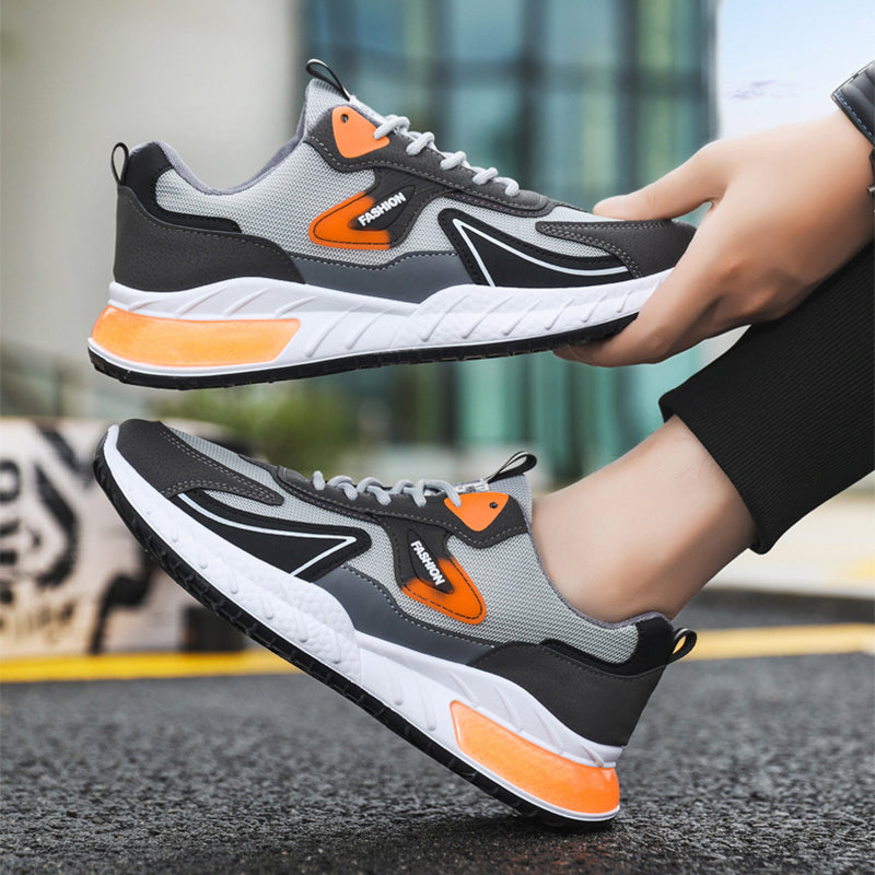 Sarah Express Color-blocked Breathable Mesh Lace-Up Sneakers