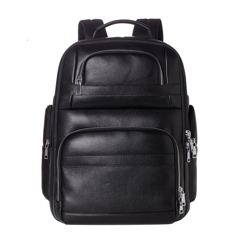 Sarah Express Genuine Leather Men's Travel Backpack Black