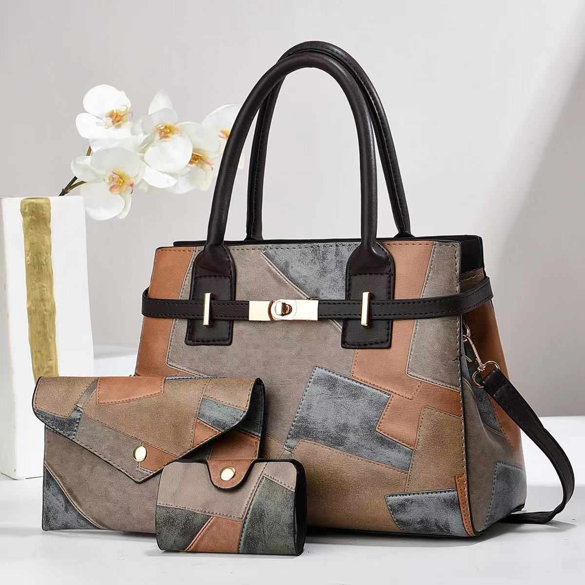 Sarah Express Three-Piece PU Leather Crossbody Bag Set