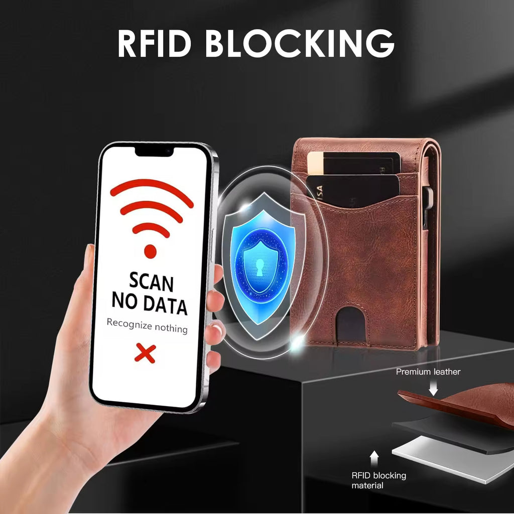 Sarah Express Magnetic RFID Blocking Leather Card Wallet