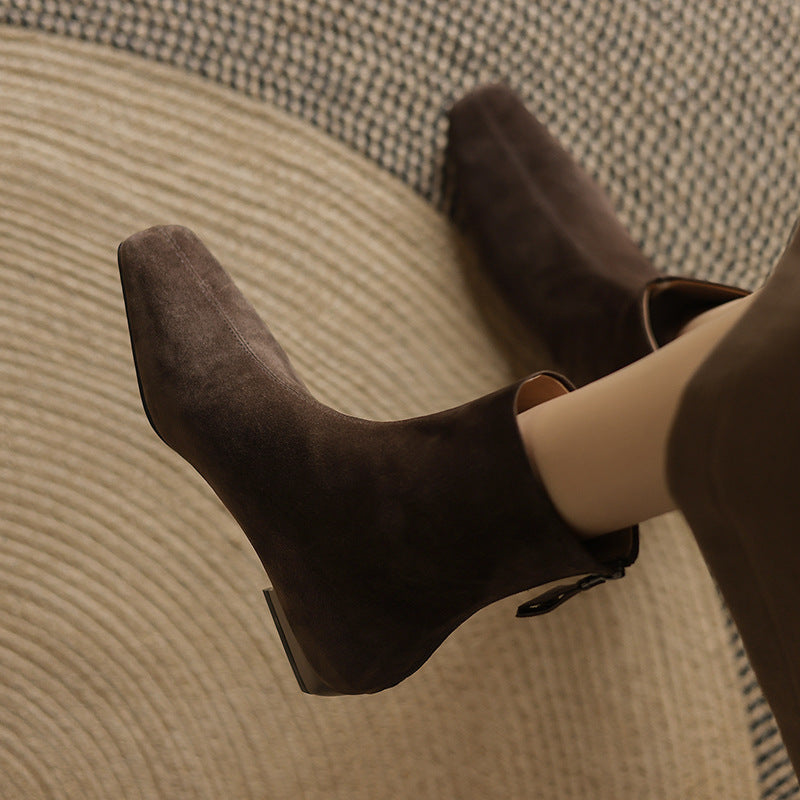 Sarah Express Vintage Suede Leather Ankle Boots