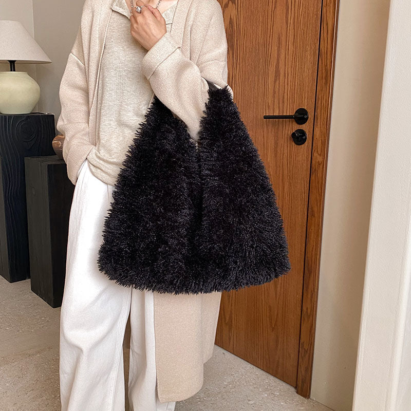 Sarah Express Plush Soft Texture Shoulder Tote Bag