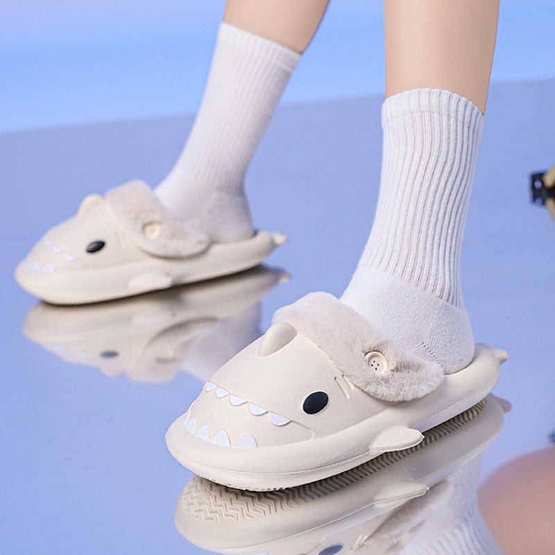 Sarah Express Unisex Shark House Slippers with Button