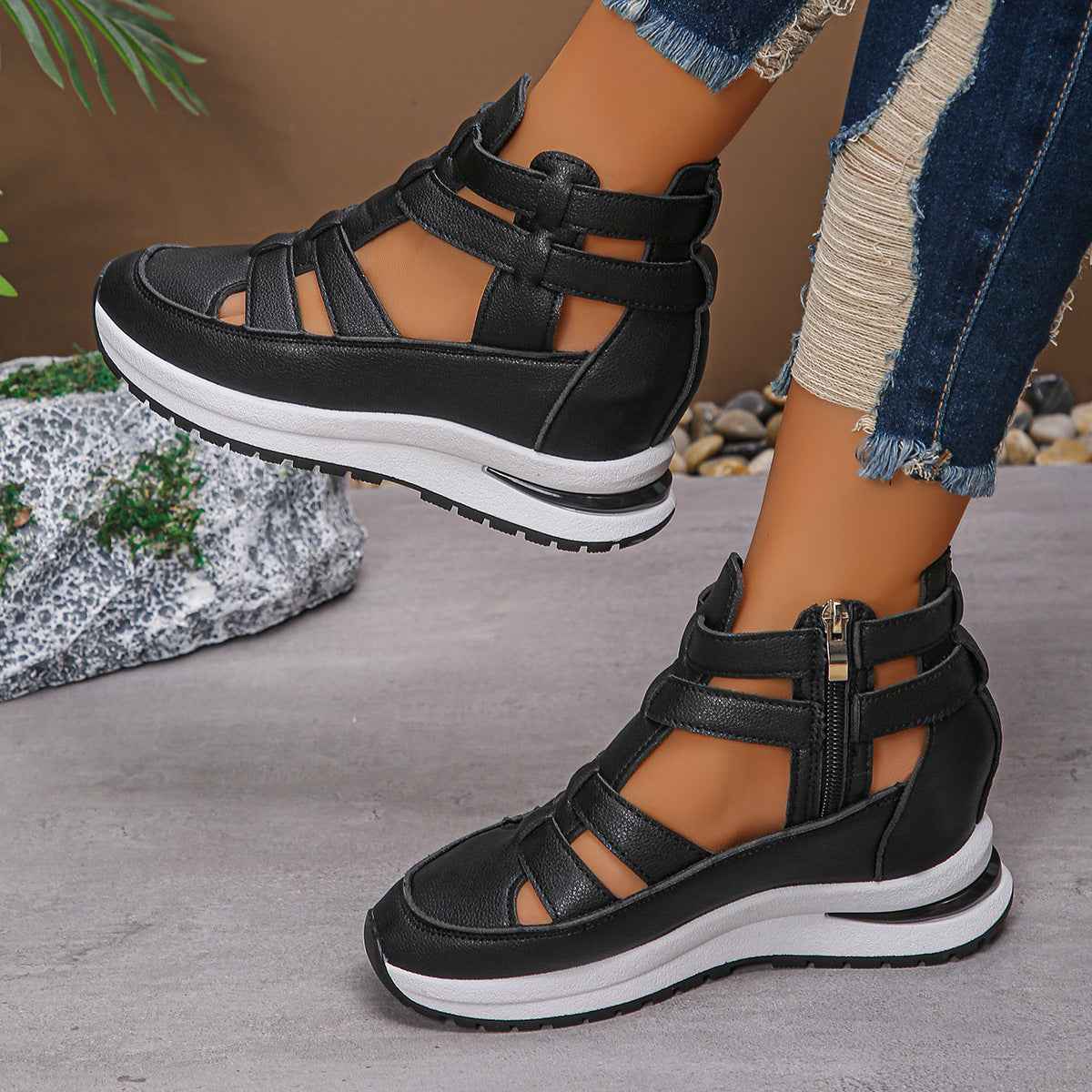 Sarah Express Women's Hollow Out Platform Sandals