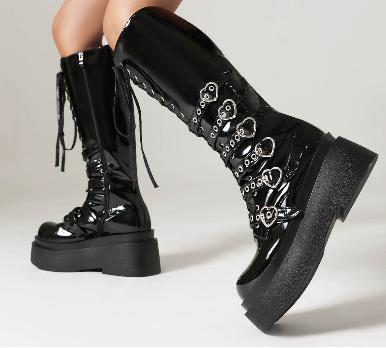Sarah Express Chunky Platform Over-the-Knee Punk Boots