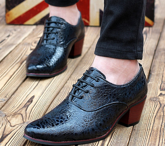 Sarah Express Men's Pointed Toe Textured Dress Shoes