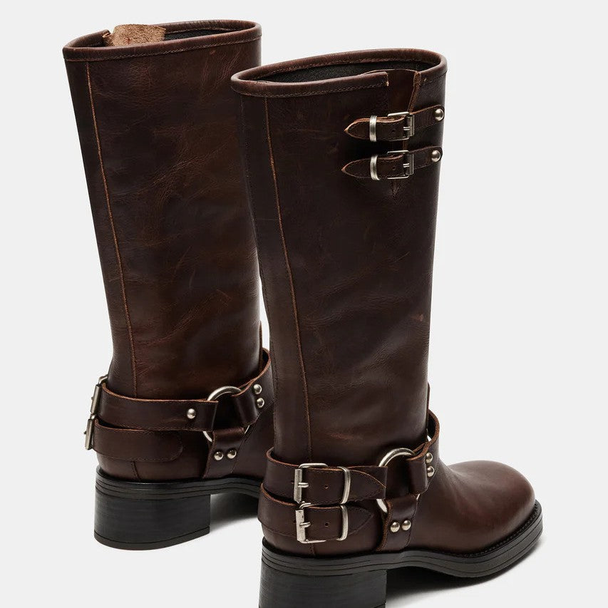Sarah Express Round Toe Buckle Mid-Calf Boots