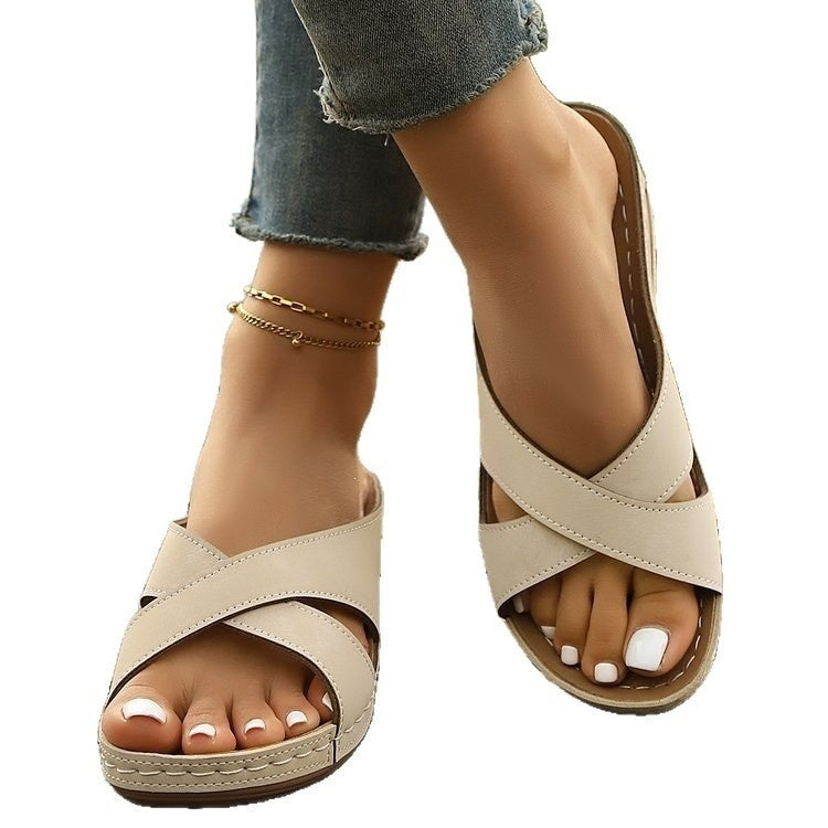 Sarah Express Lightweight Round Toe Slip-On Beach Sandals