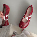 Sarah Express Women's Cross-Strap Flat Clog Shoes Red