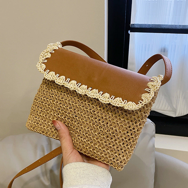 Sarah Express Straw Woven Beach Crossbody Bag