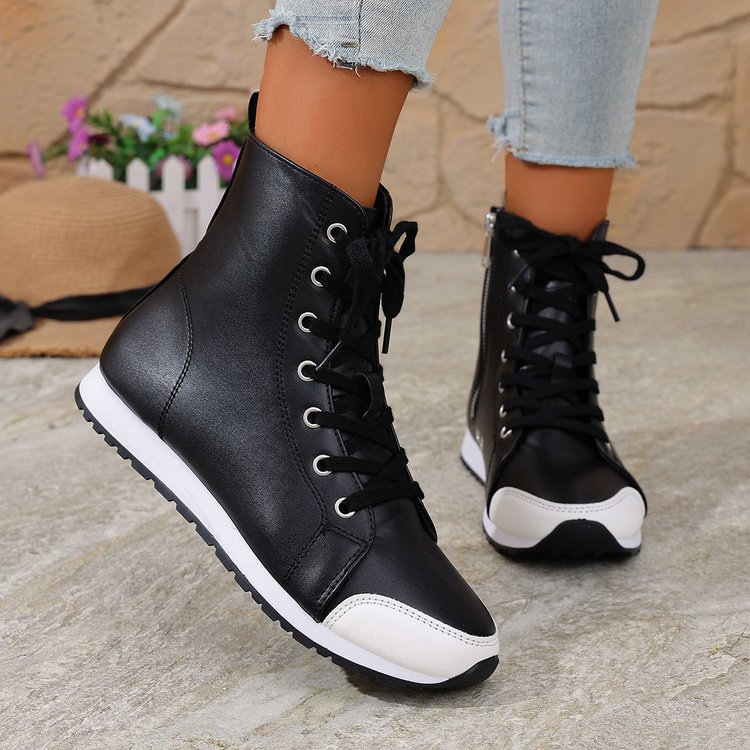 Sarah Express Women's Side-Zip Flat Ankle Boots