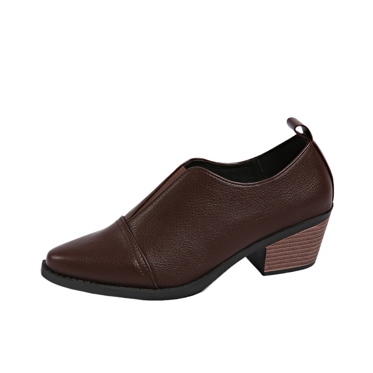 Sarah Express Pointed Toe Chunky Heel Casual Shoes