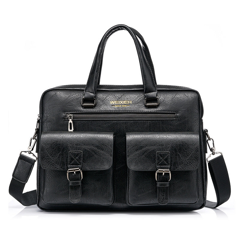 Sarah Express Structured Business Handbag with Shoulder Strap Black