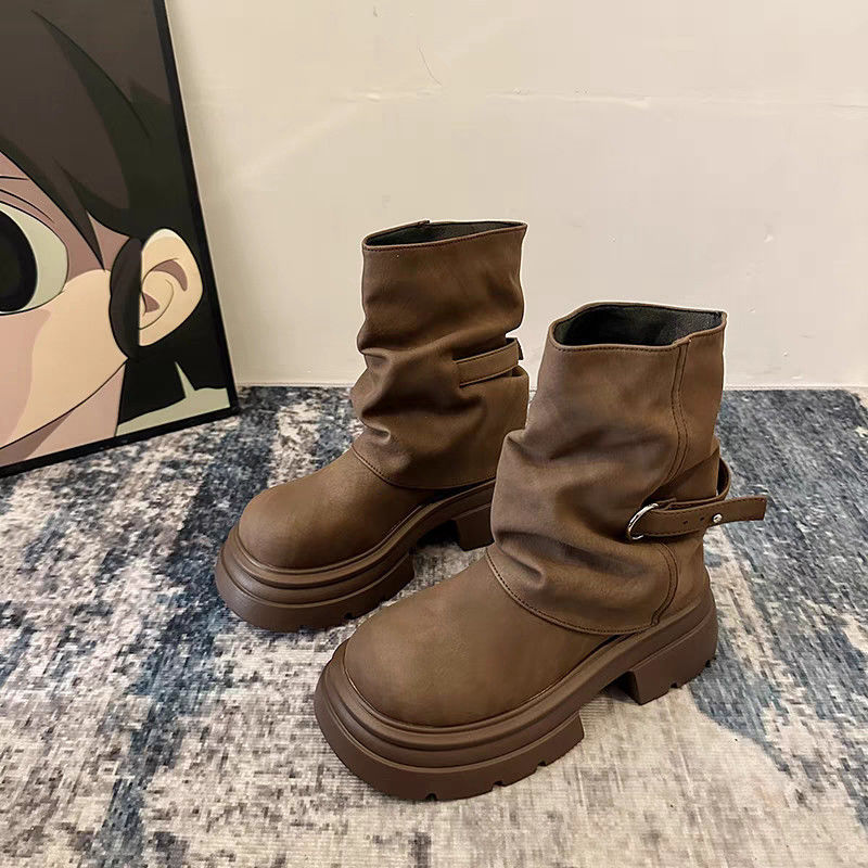 Sarah Express Retro Chunky Platform Combat Ankle Boots
