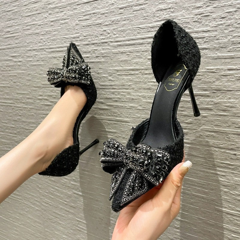 Sarah Express Embellished Bow Pointed Toe High Heels