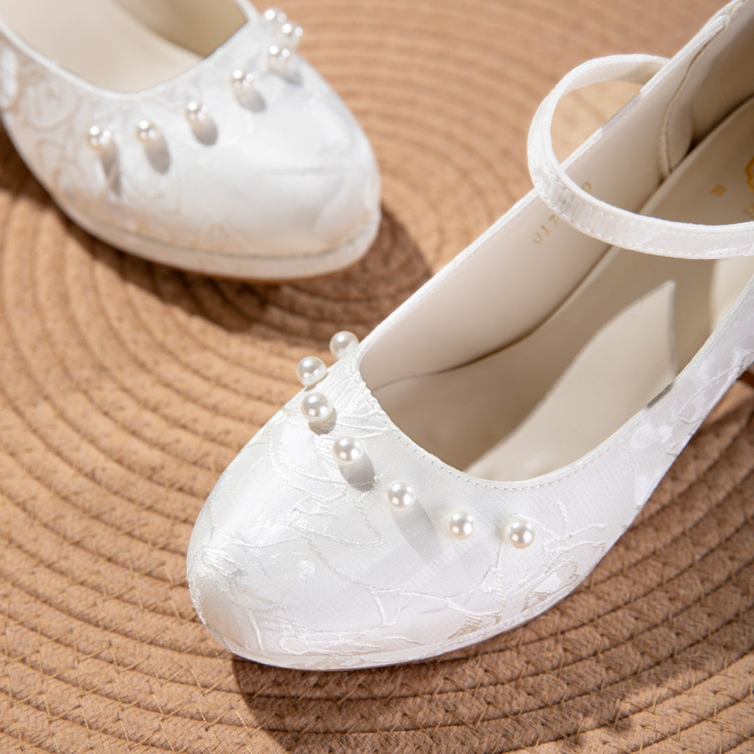 Sarah Express Jacquard Mary Jane Platform Heels