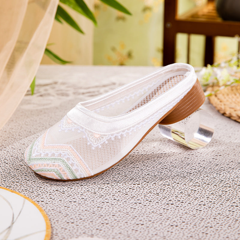Sarah Express Embroidered Mesh Flat Loafers
