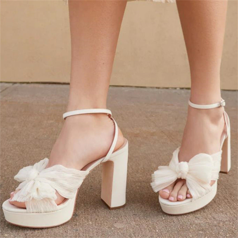 Sarah Express Platform Bowknot High Heel Sandals