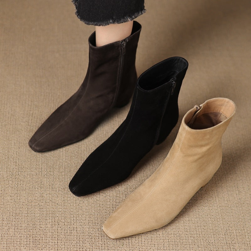Sarah Express Square Toe Fleece Lined Ankle Boots