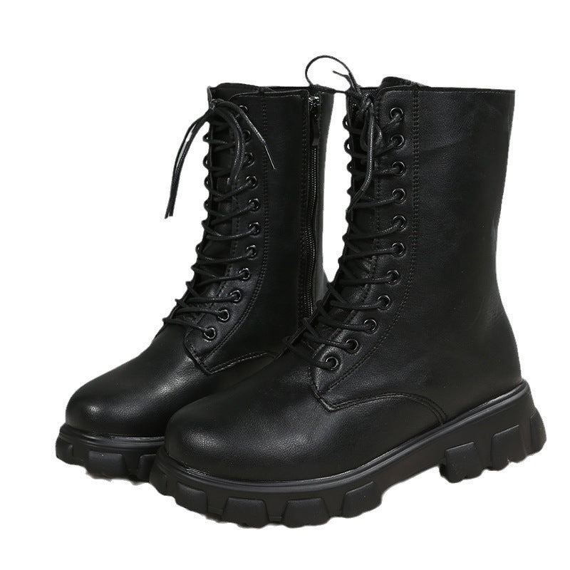 Sarah Express Women's Round Toe Lace-Up Ankle Boots