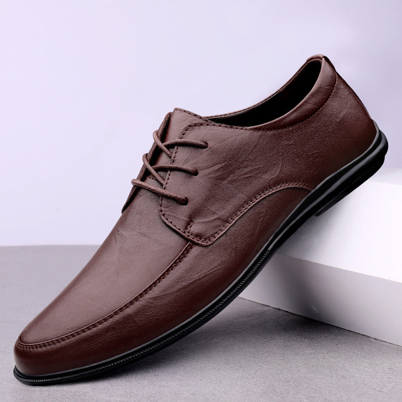 Sarah Express Men's Casual Lace-Up Leather Loafers