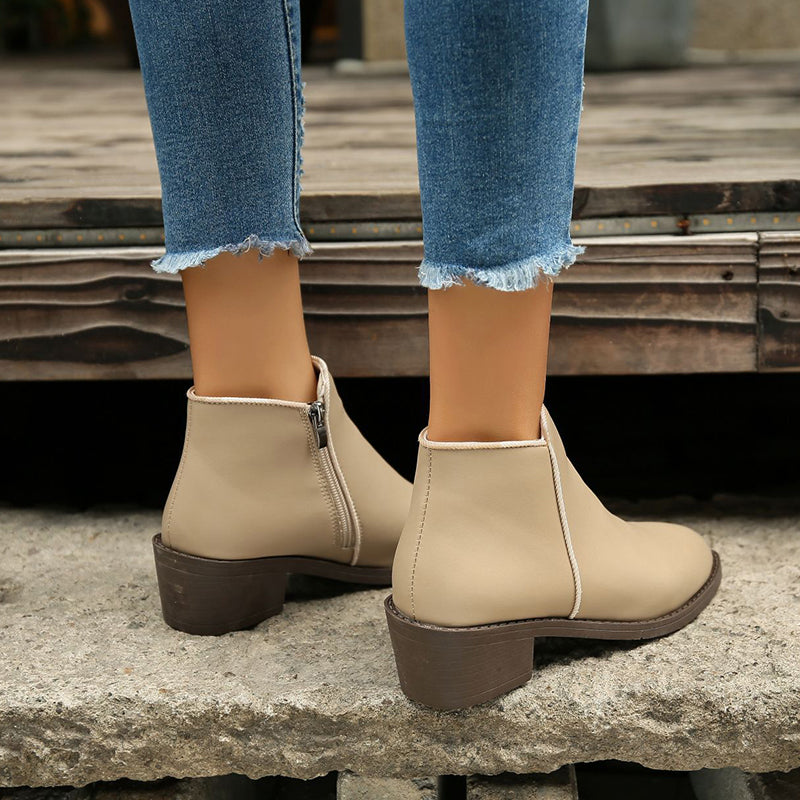 Sarah Express Pointed Toe Side Zipper Ankle Boots