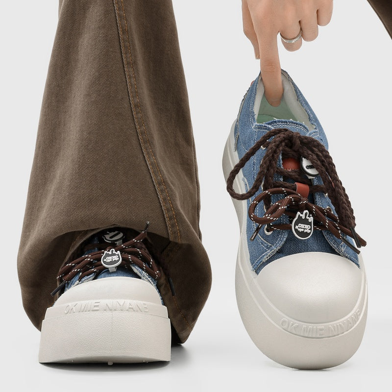 2026 New Spring Couple Canvas Skate Shoes, Toe-cap Height-increasing Casual Sneakers For Students & Men – product detail