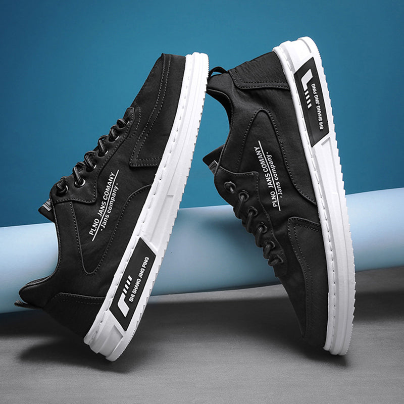 Sarah Express Men's Letter Print Platform Canvas Sneakers